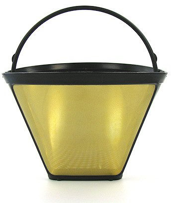 seleXions Kaffeefilter groß, Goldfilter, Titanfilter 1x4 6-12 Tassen Dauerfilter, Permanentfilter für alle Kaffeemaschinen als Ersatzfilter