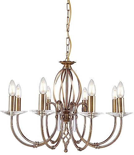 Elstead Lighting Aegean 8lt Chandelier Aged Brass