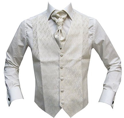 MMUGA Hochzeitswesten Set mit Plastron Creme 70