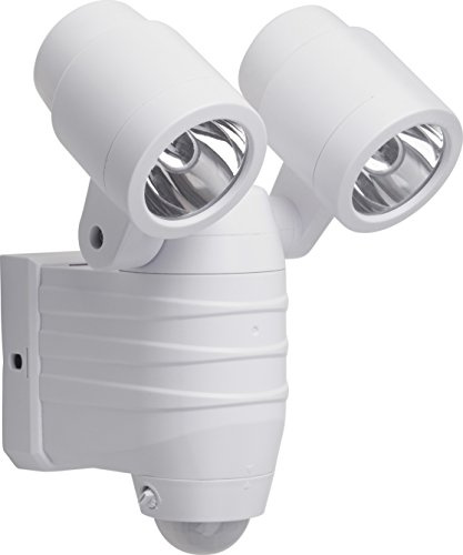 Meister LED-Außenstrahler - 8 Watt - Batteriebetrieben - Bewegungsmelder - 8 m Reichweite - Spritzwasserschutz - 380 Lumen / Außenleuchte mit Bewegungssensor / Wandfluter / Flutlicht / 7490110, Weiß