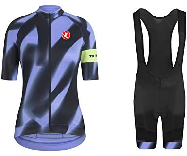UGLY FROG Damen Radtrikot Set Fahrrad Kurzarm Set Schnelltrocknend Atmungsaktives Shirt + 20D Cushion Bib Shorts Gepolsterte Hose