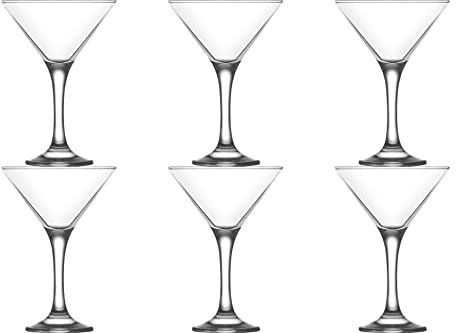 Lav Misket V Shaped Martini Cocktail Glasses Set. Pack of 6. 175cc