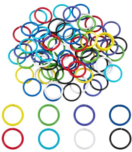 PandaHall 80 Stücke 8 Farben Bunte Biegeringe 10mm Jump Rings Metall kettenring Offene Schmuckherstellung Ringe für Ohrring Armband Halskette Anhänger Schmuck DIY Reparatur Handwerk