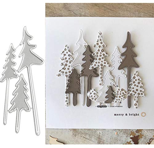 3 x Baum-Metall-Stanzformen, Weihnachtsbaum, Zeder, Hirsch, Stanzschablonen für DIY Scrapbooking, Alben, dekorative Prägepapier-Schablonen für Kartenherstellung