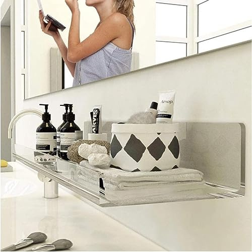 MGKolbe® Badezimmerregale pLexiglass ohne Bohren Wandregal Design Organizer Küche Aufkleber Gewürzhalter für Küche Kaffeetassen Duschseife Duschgel Shampoo (1 STK. 30 x 10 cm)
