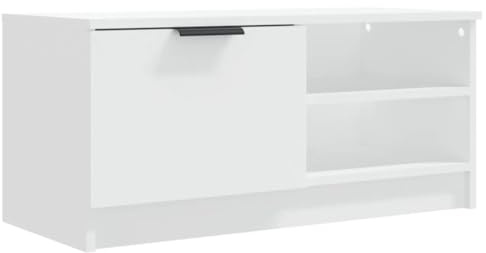 vidaXL TV Schrank Lowboard TV Möbel Tisch Board Sideboard Fernsehschrank Fernsehtisch HiFi-Schrank Weiß 80x35x36,5cm Holzwerkstoff