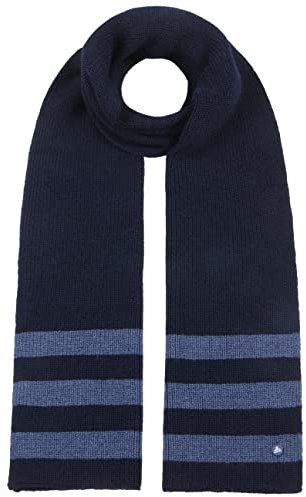 HAMMABURG Strickschal Gestreift Wollmix Damen Herren Made in Italy Herbst Winter blau One Size