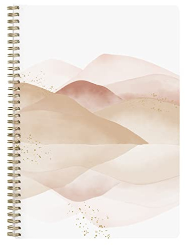 Clairefontaine 115964C - Un Cahier à Spirale motif Nature/Montagnes - A4 21x29,7 cm 148 Pages Lignées avec Marge Papier Blanc 90g - Collection Evanescence - 2 visuels tons Rose Poudré, livr aléatoire