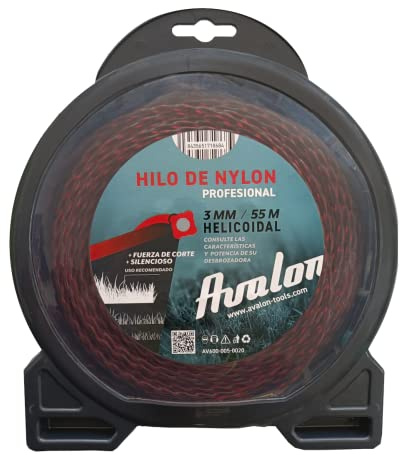 Avalon - Hilo Reforzado de Nylon Universal para Desbrozadora y Cortacesped (3 mm x 55 m) - Hilo Dual Power Reforzado de desbrozadora