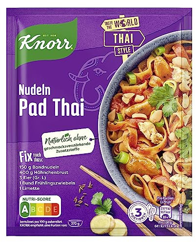 Knorr Fix Würzmischung Nudeln Pad Thai für ein Nudelgericht nach thailändischer Art ohne geschmacksverstärkende Zusatzstoffe 30 g 1 Stück