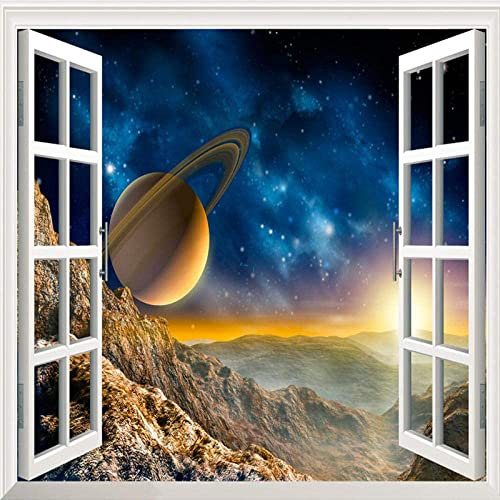 Fototapete Selbstklebende Wandbild 3D Universum Weltraum Galaxie Planet Kinderzimmer Bar Büro Wohnzimmer Restaurant Bekleidungsgeschäft Korridor Hotel Wanddekoration Wan 350 (Breite) x 256 (Höhe) cm