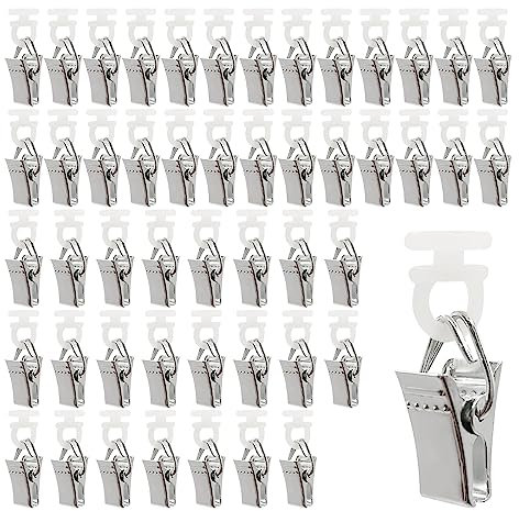 UMCHU 50 Stück Vorhangklammern,Klammern mit Rädern,Klammern für Rollvorhänge