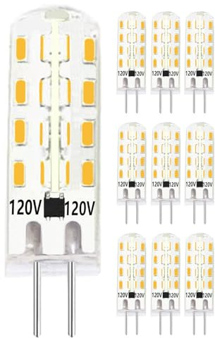 LIENNGKE G4 AC 120V Led Light Bulb 2W Equivalent to 20W Warm White 3000K 200lm Bi-pin Base G4 Bulbs 120V Pack of 10