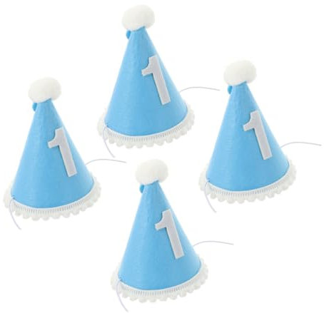 TOYANDONA 4 Stück Hut Zum 1. Geburtstag Kronkorken Zum Ersten Geburtstag Geburtstagskopfbedeckung Konische Geburtstagskappe Kegelhut Zum Geburtstag Bilden Vlies Das Erste Mal Kleine