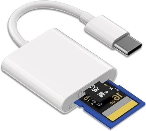Lettore di schede USB C, lettore di schede micro SD tipo c per iPhone, adattatore da USB-C a SD Card Reader Type-c per MacBook Air Pro, iPad Pro/mini/Air, /Plus/Pro/Pro Max, Samsung, Huawei, Xiaom,