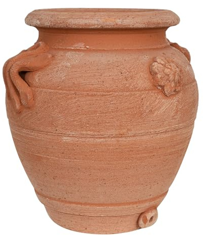 Biscottini Orcio L17 x PR17 x H20 - Pflanzgefäße für den Außenbereich aus Terrakotta - Hoher Blumentopf für den Außenbereich - Terrakotta-Töpfe - Pflanzgefäße für den Außenbereich - Wohnkultur