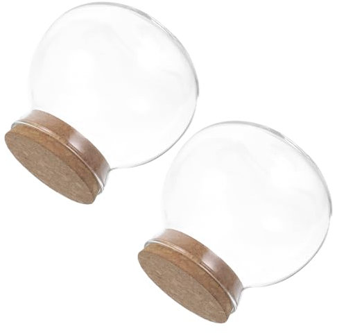 Cabilock 2piezas Tarros De Vidrio Con Tapa De Corcho Contenedores Para Almacenamiento De Alimentos Frascos Decorativos Para Dulces y Nueces