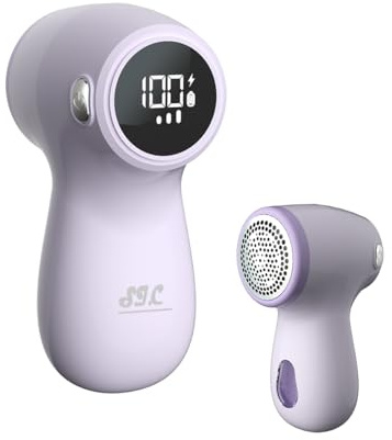 SIC Levapelucchi elettrico, rimuovi pelucchi, portatile, ricaricabile, ergonomico, compatto, facile da pulire, efficiente, ideale per abbigliamenti e tessuti delicati (Viola)