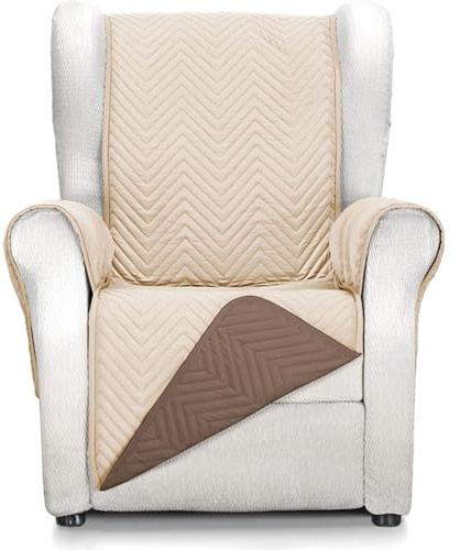 ECOMMERC3 Sesselbezug für 1-Sitzer-Sessel, vollständige Passform, für 1-Sitzer-Sessel und Relaxsessel, beige/braun