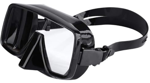 XHTLLO Schnorchelmaske Für Erwachsene, Silikon-Unterwassertauchbrille Für Bergung/Tauchen, Hohe Sichtbarkeit, Gehärtete Glaslinse, Verstellbare Schnalle, Bequeme Und rutschfeste Unterwasserausrüstung