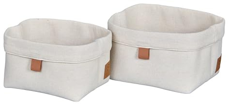 Love IT Store IT - Cestas de tela para habitación infantil y baño, color beige, juego de 2 unidades, 2 tamaños