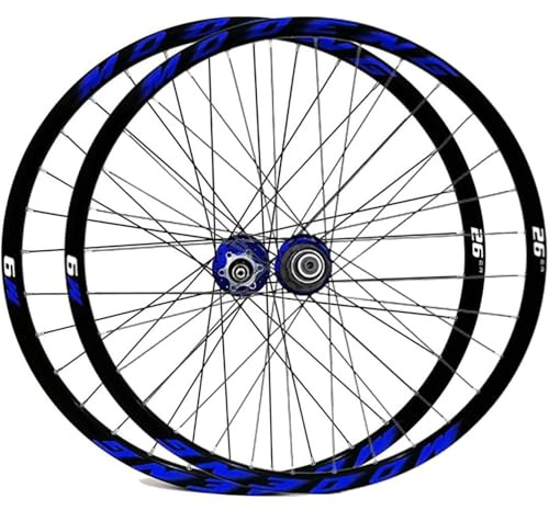 KUNYOS Mountainbike-Laufradsatz 26 27.5 29 Zoll MTB-Laufradsatz Schnellspanner Scheibenbremse 32H Felge Vorne Hinten Räder Für 8/9/10/11 Gang Kassette,Blau,29inch