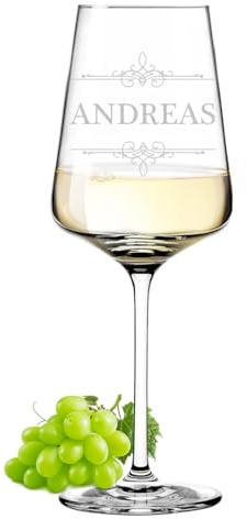 polar-effekt Leonardo Puccini Weinglas 560 ml mit Gravur - Graviert mit Namen - Weinkelch für Sekt, Aperitif und Wein - Geschenke für Männer und Frauen - BPA-Frei