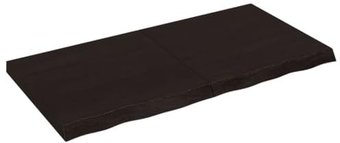 Makastle Waschtischplatte Holzbohlen Ideal für Aufsatzwaschbecken, Tischplatte Holzplatte Baumkanten-Platte für Heimwerker, Arbeitsplatten, Dunkelbraun 120x60x(2-6) cm Massivholz