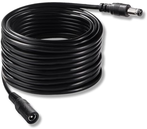 KUOQIY 10m 5.5x2.1 mm 24V 12V DC Power Verlängerungskabel, Männlich Weiblich Verlängerung Kabel Netzkabel Verbinder 22AWG, für Sicherheitskameras, Schwarz