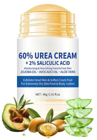 Foot Cream for Very Dry Feet,60% Urea Foot Cream with Salicylic Acid,Urea Cream 60 Percent for Feet,Cracked Heel Repair Cream,High Content Urea Creams,Foot Creams for Cracked Heels and Dry Skin