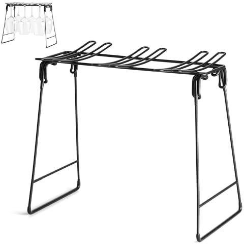 LUPATER Escurridor de Copas de Vino Plegable – Secado Higiénico sin Marcas para Cristalería Delicada – Ideal para Cocinas Pequeñas, Catas y Amantes del Vino – Diseño Elegante y Ahorra Espacio.