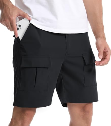 Suwangi Pantalones Cortos Cargo Hombre Casuales Verano Shorts 6 Bolsillos