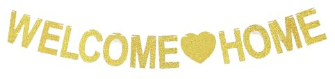 Willkommen Zuhause Banner, Herzlich Willkommen Girlande, Welcome Back Girlande, für Hochzeit Party Familie Festival Feier Haus Dekoration(Gold)