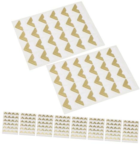TEHAUX 10 Blatt Selbstklebende Fotoecken Gold für Scrapbooking Fotoalben und Tagebücher Dekoration für Kreative DIY Projekte Langlebige und Vielseitige Anwendung