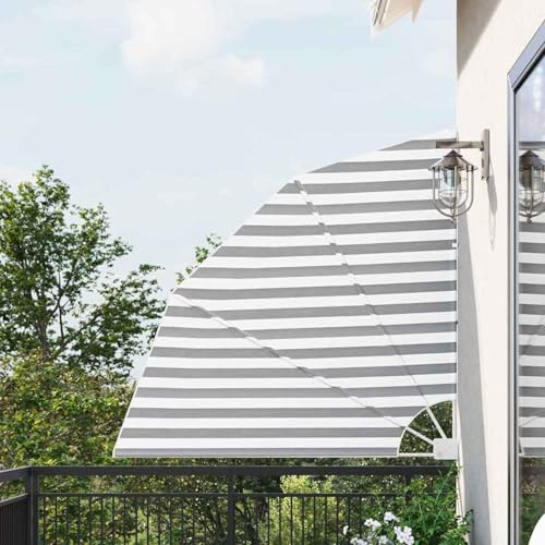 Gecheer Balkon Sichtschutz Anthrazit und Weiß 160 x 160 cm Stoff Balkonfächer Sichtschutz Trennwand Sonnenschutz für Balkon Café Terrassenbereich