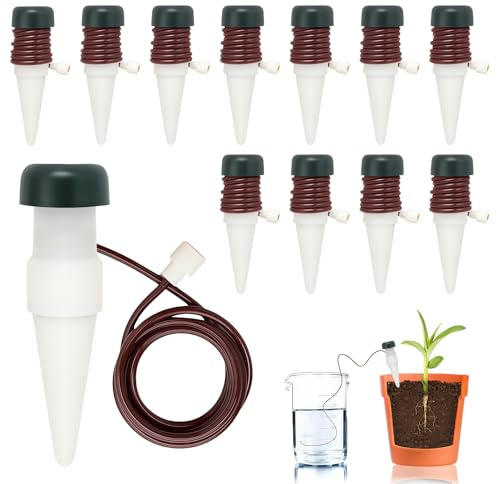 FANGCCC 12 Stück Automatisches Bewässerungssystem für Pflanzen, Selbstbewässerung Tonkegel für Topfpflanzen Balkon & Zimmerpflanzen Urlaubsbewässerung Indoor Outdoor (Weiß-12PCS)