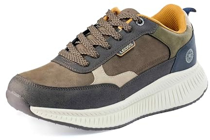 LEOSS ORIGINAL Scarpe da Ginnastica Uomo Sneaker con Lacci Scarpe da Città Scarpe da Escursionismo Casual Scarpe da Walking in Pelle Sportive