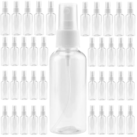 NGOSUET 40 Botellas Pulverizadoras de 100 ml, Atomizador Transparente Vacías para Rellenar, Botellas de Spray de Plástico para Viajes, Perfume, Agua, Cosméticos
