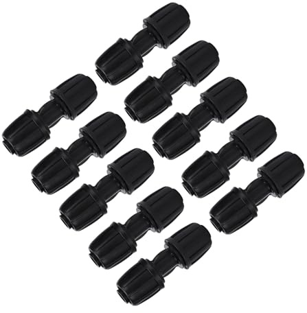 Keenso Confezione da 10 Connettori Durevoli per Acqua Dritti, Connettori per Irrigazione a Goccia da Giardino, per Tubo in PE da 16 Mm, Materiale Pom, per Irrigazione Orticola e Giardinaggio su
