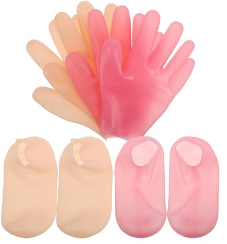 IMIKEYA Silikon Fußmasken Socken zur Hornhautentfernung und Feuchtigkeitsspendung für Hände und Füße Elastisch für Schönheitssalons und Fußmassagezentren