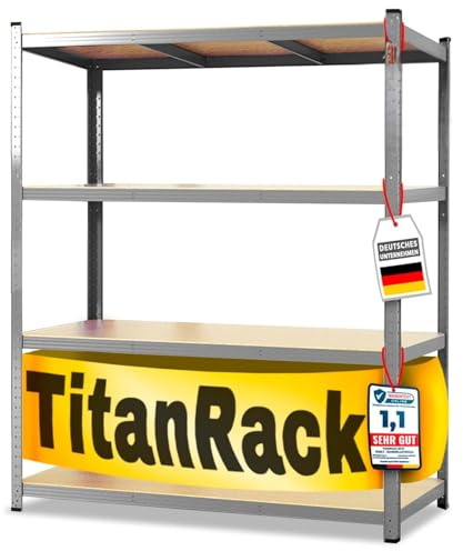KARAT Schwerlastregal 200x180x60 cm verzinkt – Weitspannregal Metall, Werkstatt Regal, Regal Werkstatt, Steckregal Lagerregal (TitanRack Big)