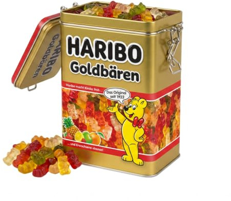Nostalgic-Art Retro Kaffeedose, 1,3 l, HARIBO – Goldbären-Packung | Original Lizenzprodukt (OLP), Blech-Dose mit Aromadeckel, Vintage Design, Geschenk-Idee für Naschkatzen