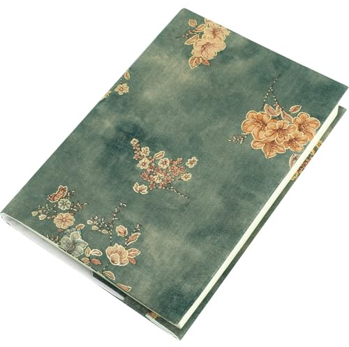 Luxshiny Buchcover A5 Baumwolle mit Praktischen Einschubtaschen für Vip Tickets und Bankkarten Buchumschlag für Taschenbuch und Lehrbuch im Alltag