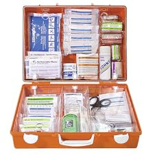 Trousse de secours spécialisée - contenu adapté aux risques professionnels conforme à la norme DIN 13157 - mécanique générale - armoire de premiers secours armoires de premiers secours coffret de premiers secours gaze gazes pharmacie pharmacies premiers