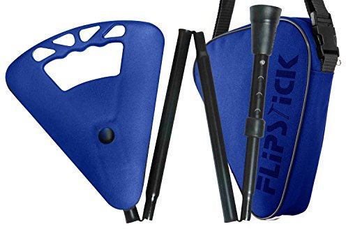 Flipstick Teleskop-Sitzstock faltbar royalblau mit Tasche