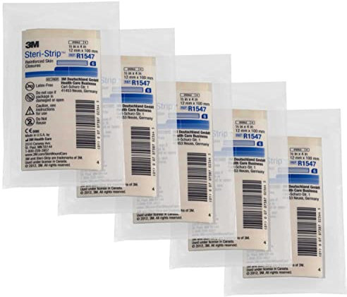 3M Steri-Strip Verstärkte Haut Verschlüsse, 12mm x 100mm, Packung 5