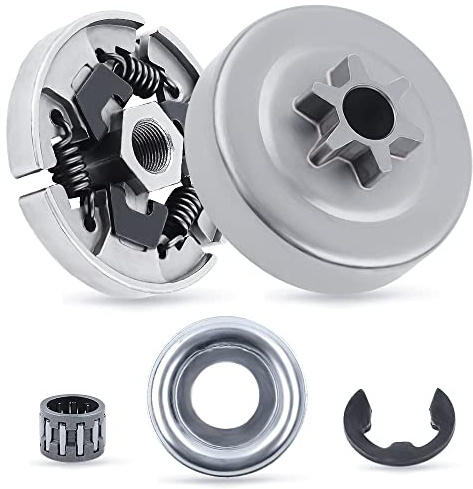 Haishine 3/8 6 Zähne Kupplung Kettenrad für STIHL Motorsäge MS170 MS180 017 018 MS210 MS230 MS250 021 023 025 Ersatz OEM 1123 640 2005 Nadellager+Kupplungsscheibe+ E-Clip+Kupplung