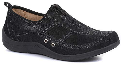 Zip Fastening Trainers - Black Size 7