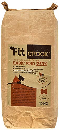 cdVet Fit-Crock Hundefutter trocken Basic Rind Maxi 10 kg, getreidefrei