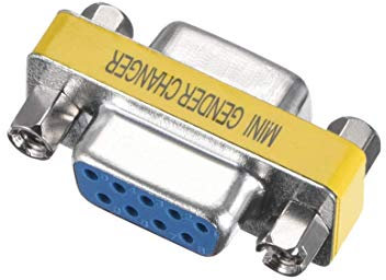 N/A DB9 VGA - Adaptador de conector para aplicaciones de serie azul, 9 pines hembra a hembra, 2 filas, mini cambiador de género